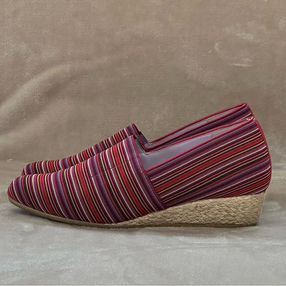 SAS Becky Slip On Wedge Multi Colored Stripe Size 8W - Picture 3 of 10